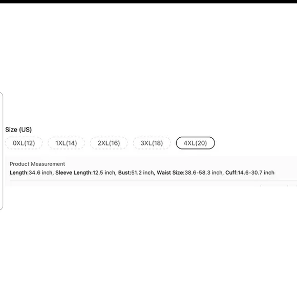 Floral Print 4X/20 Bishop Sleeve - Picture 4 of 4